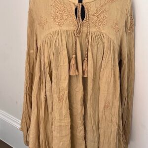 Rachel Zoe Tan Embroidered Tunic